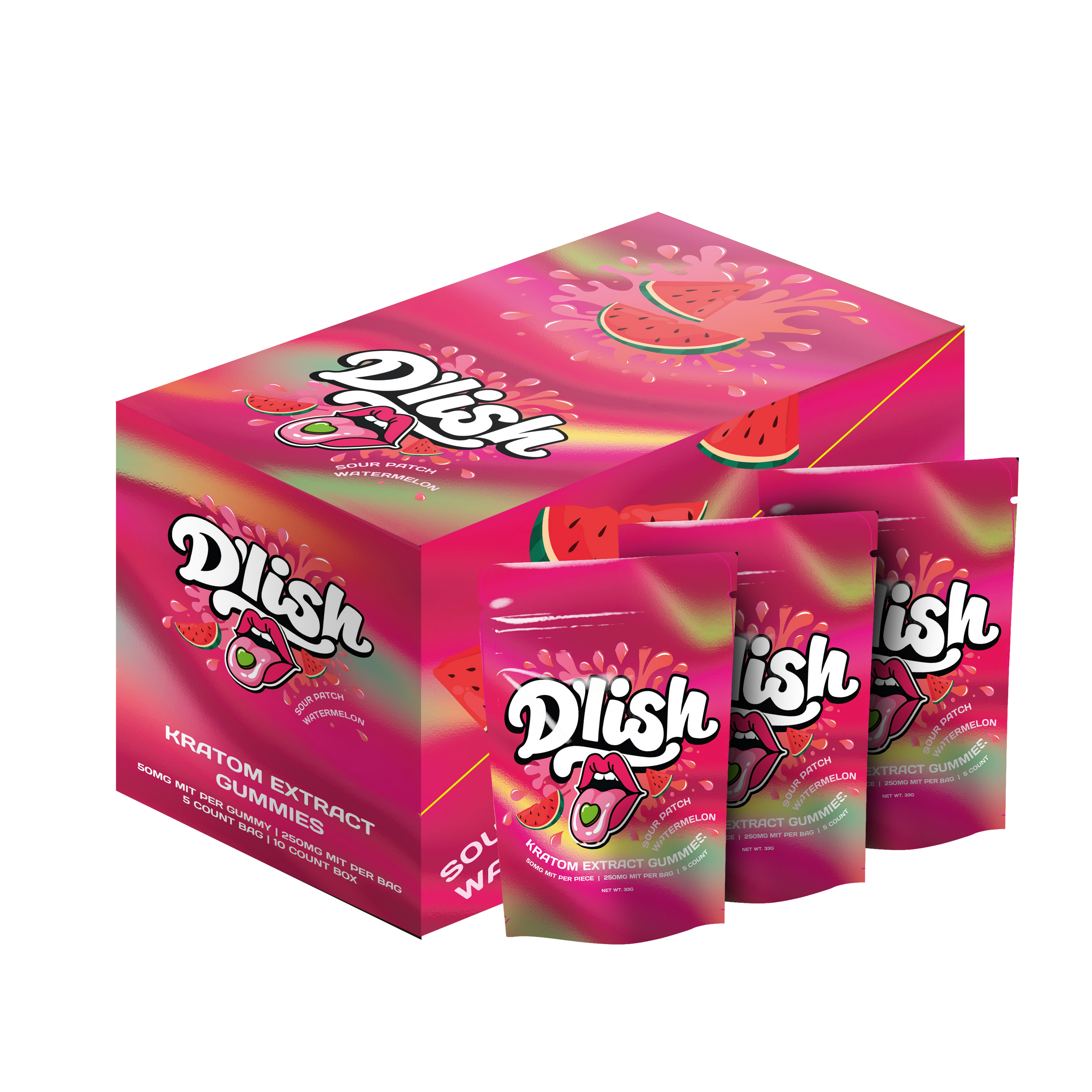 250mg Sour Patch Watermelon Kratom Extract Gummies